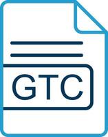 GTC File Format Line Blue Two Color Icon vector