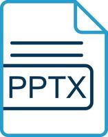 PPTX File Format Line Blue Two Color Icon vector