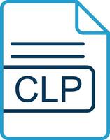 CLP File Format Line Blue Two Color Icon vector