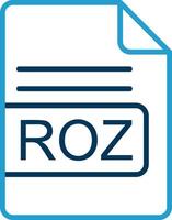 ROZ File Format Line Blue Two Color Icon vector