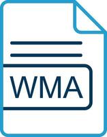 wma archivo formato línea azul dos color icono vector