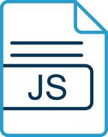 JS File Format Line Blue Two Color Icon vector