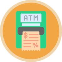 Atm Machine Flat Multi Circle Icon vector