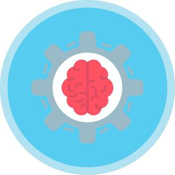 máquina aprendizaje plano multi circulo icono vector