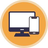 Responsive Devices Flat Multi Circle Icon vector