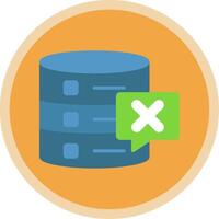 Delete Database Flat Multi Circle Icon vector