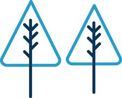 Pine Line Blue Two Color Icon vector