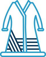 Bathrobe Line Blue Two Color Icon vector