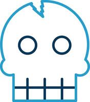 Skull Line Blue Two Color Icon vector