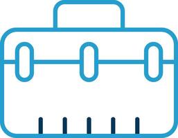 Suitcase Line Blue Two Color Icon vector