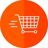 Shopping Cart Line Yellow White Icon vector