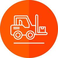 Forklift Line Yellow White Icon vector