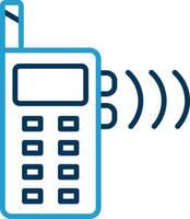 Walkie Talkie Line Blue Two Color Icon vector