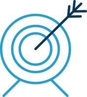 Target Line Blue Two Color Icon vector