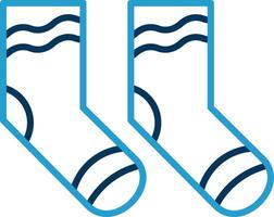 Socks Line Blue Two Color Icon vector