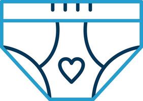 Underwear Line Blue Two Color Icon vector