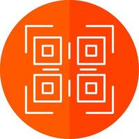 Qr Code Line Yellow White Icon vector