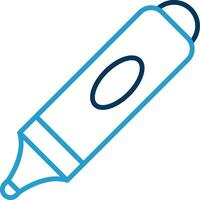 Marker Line Blue Two Color Icon vector