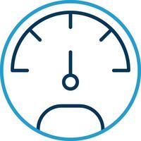 Speedo Meter Line Blue Two Color Icon vector