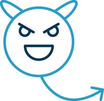 Evil Line Blue Two Color Icon vector