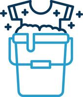 Bucket Line Blue Two Color Icon vector