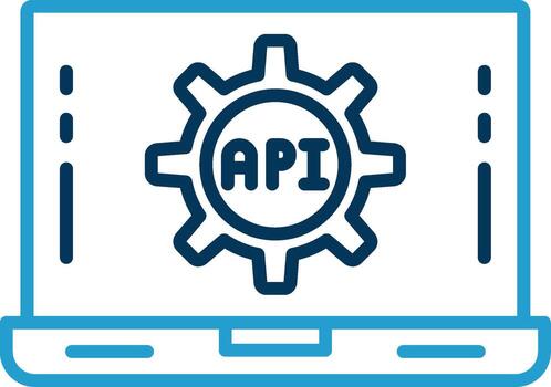 Software Application Line Blue Two Color Icon vector