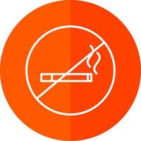 No Smoking Line Yellow White Icon vector