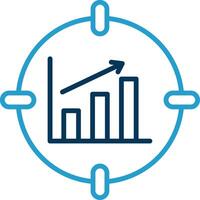 Data Analytics Line Blue Two Color Icon vector