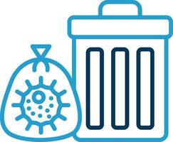 Trash Line Blue Two Color Icon vector