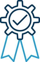 Quality Assurance Line Blue Two Color Icon vector
