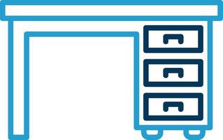 Cabinet Line Blue Two Color Icon vector