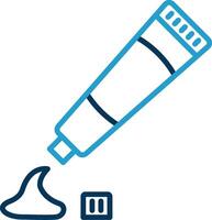 Tooth Paste Line Blue Two Color Icon vector