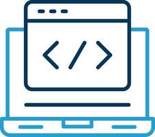 Web Development Line Blue Two Color Icon vector