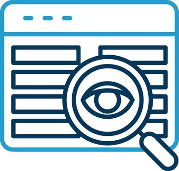 Code Review Line Blue Two Color Icon vector