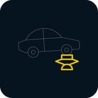 Car Jack Line Yellow White Icon vector