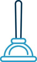 Plunger Line Blue Two Color Icon vector