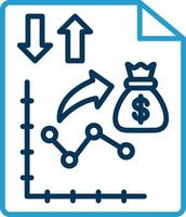 Money Strategy Line Blue Two Color Icon vector