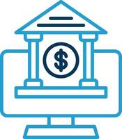 OnLine Blue Two Color Banking Line Blue Two Color Icon vector