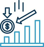 Losses Line Blue Two Color Icon vector