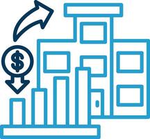 Market Investment Line Blue Two Color Icon vector