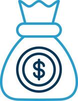 Money Line Blue Two Color Icon vector