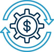 Money Management Line Blue Two Color Icon vector