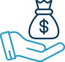 Donation Line Blue Two Color Icon vector