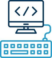 Web Programming Line Blue Two Color Icon vector