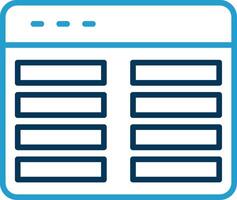 web programación línea azul dos color icono vector