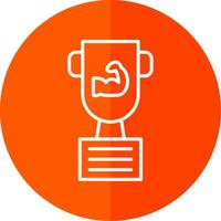 Trophy Line Yellow White Icon vector