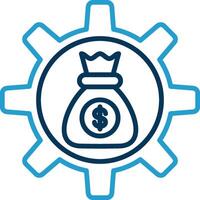 Asset Management Line Blue Two Color Icon vector