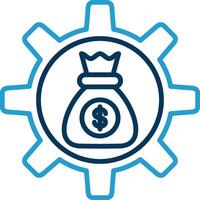 Asset Management Line Blue Two Color Icon vector