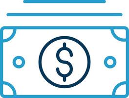 Cash Line Blue Two Color Icon vector