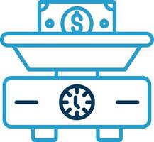 Weighing Scale Line Blue Two Color Icon vector